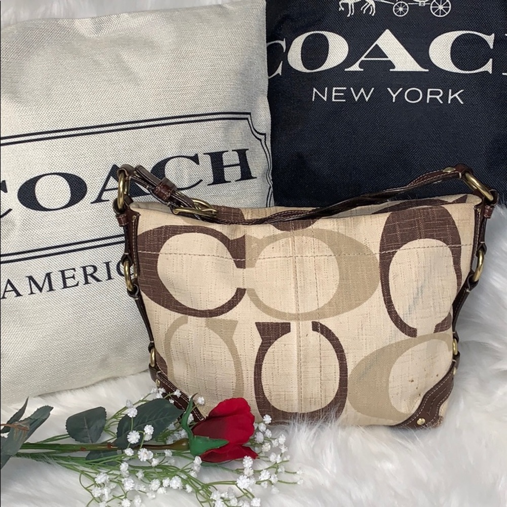 Coach Signature Tonal Carly Logo Shoulder Bag - Picture 1 of 10